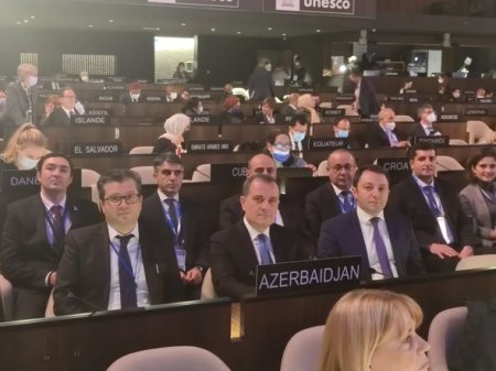 Ceyhun Bayramov UNESCO Baş Konfransının 41-ci Sessiyasında çıxışı edib - FOTO