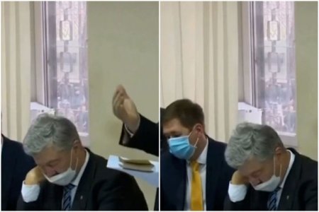 Poroşenko öz məhkəməsində yuxuladı